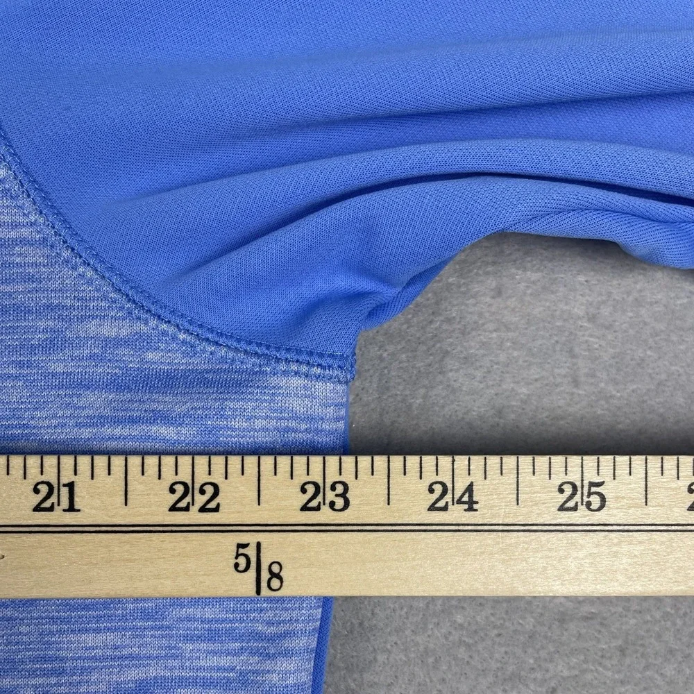 Adidas Pullover Mens L Blue Quarter Zip Heathered Performance Golf Activewear
